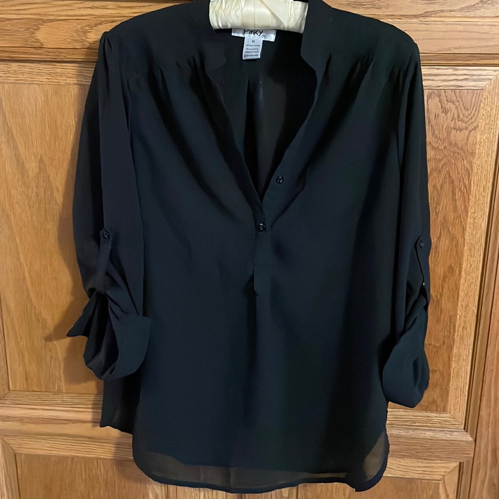 Pinky brand black sheer top medium